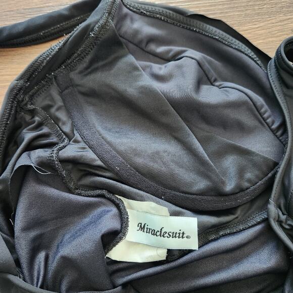 MiracleSuit Swim Tankini Top Black Beach Vacation Resortwear‎ Slimming - Picture 3 of 5